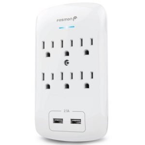 Surge Protector, POWRUI USB Wall Charger with 2 USB charging ports(smart 2.4A Total)