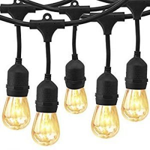 addlon 48 FT Outdoor String Lights Commercial Weatherproof Strand Edison Vintage Bulbs