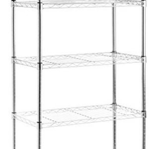 AmazonBasics 4-Shelf Shelving Storage Unit on 3” Wheel Casters Metal Organizer Wire Rack