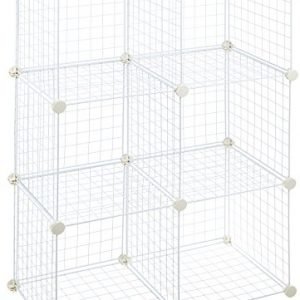 AmazonBasics 6 Cube Grid Wire Storage Shelves, White