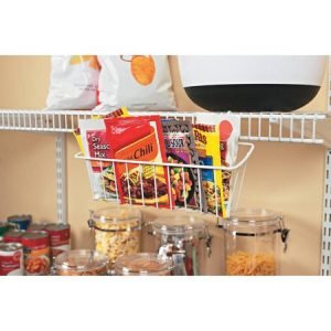 Mobile Shelving Unit Organizer with 5 Large Storage Baskets, Slim Slide Out Pantry Storage