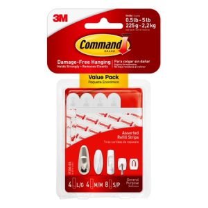 Command PH024-64NA Small White Poster Strips, 64