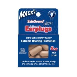 Mack’s Ultra Soft Foam Earplugs, 50 Pair – 32dB Highest NRR, Comfortable Ear Plugs