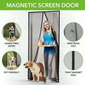 iGotTech Magnetic Screen Door, Full Frame Seal. Covers Doors