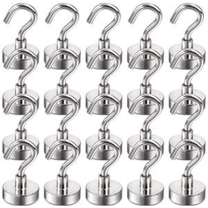 DIYMAG Magnetic Hooks, 25Lbs Strong Magnet Hooks for Kitchen, Home, Cruise, Workplace, Office and Garage, Pack of 20