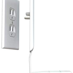 Sleek Socket Ultra-Thin Outlet Concealer with Cord Concealer Kit, 3 Outlet, 3-Foot Cord, Universal Size (Ideal for Kitchens & Bathrooms)