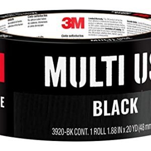 3M 3920-BK Multi Use Colored Duct Tape, 20 Yards, Black