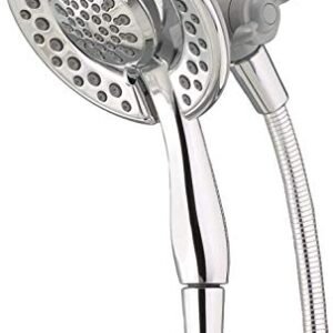 Delta Faucet 4-Spray In2ition 2-in-1 Dual Shower Head with Handheld, Touch-Clean Chrome Shower Head with Hose, Detachable Shower Head, Hand Held Shower Head, Chrome 75486C