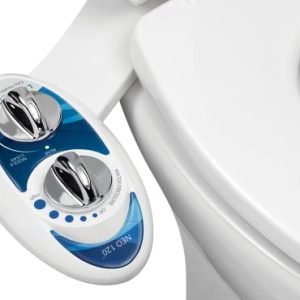 LUXE Bidet Neo 120 - Self Cleaning Nozzle - Fresh Water Non-Electric Mechanical Bidet Toilet Attachment (blue and white)