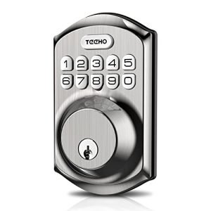 TEEHO TE001 Keyless Entry Door Lock with Keypad - Smart Deadbolt Lock - Front Door Lock with 2 Keys - Auto Lock - Easy Installation - Satin Nickel