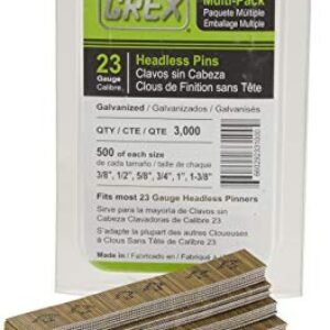 GREX P6/MP-3 23 Gauge Multi-Pack Headless Pins (3,000 per box)